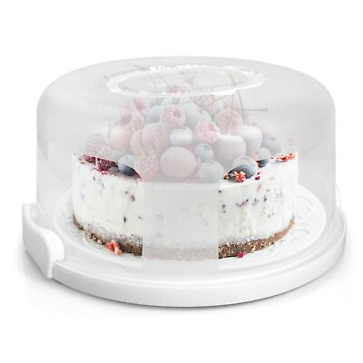 #ad Portable Cake Carrier with Handle Round Cupcake Holder with Lid Plastic Sto... $39.60