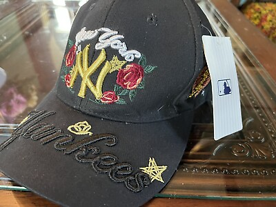 #ad MLB Korea New York Yankees Ball Cap Baseball Women’s New With Tags Free Size Hat $75.00