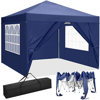 #ad Canopy 10#x27;x10#x27; Pop up Heavy Duty Instant Shelter Commercial Tent with Sidewalls $114.99