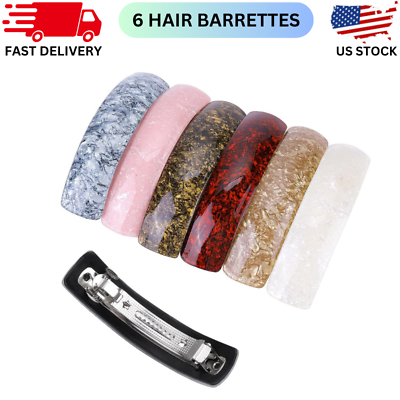 #ad 6pcs Large Acrylic Hair Clips for Women French Barrettes for Thick Hair 6 Colors $9.89