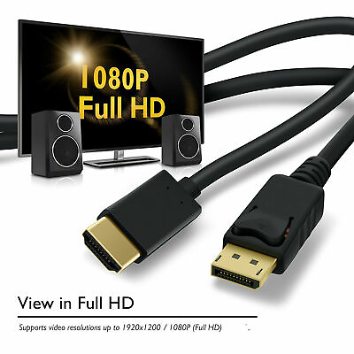 #ad 6FT Display Port DP to HDMI Cable Adapter Converter Audio Video PC HDTV LOT $9.93