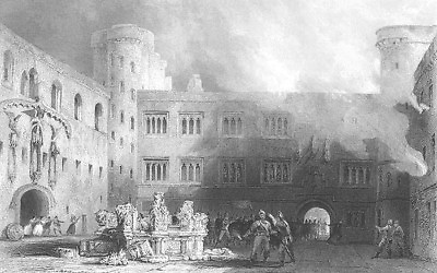 #ad Scotland LINLITHGOW PALACE RUINS MARY QUEEN SCOTS 1837 Art Print Engraving $11.99