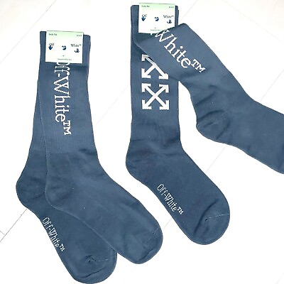 #ad Off White 2 pairs new socks thick one size blue grey warm ski Virgil Abloh $75.00