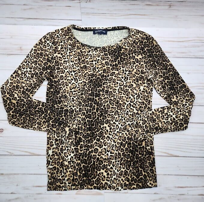 #ad #ad Jones New York Size Large Womens Leopard Print Casual Long Sleeve Shirt $9.99
