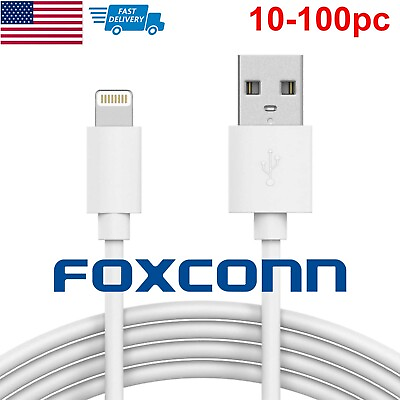 #ad Lot 10x 100x 3FT Foxconn USB Data Charging Cord Cable for iPhone 12 11 X 8 7 6s $11.99