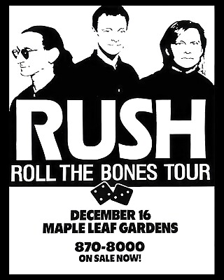 #ad Rush Concert Poster Role The Bones 1991 Tour Maple Leaf Gardens 8x10 Photo $6.99