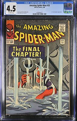 #ad Amazing Spider Man #33 CGC VG 4.5 Off White Classic Cover Stan Lee Ditko $239.00