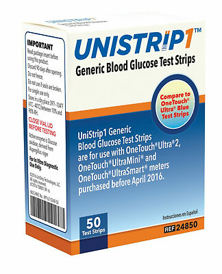 #ad UniStrip 50 Test Strips for Onetouch® Ultra® Meters exp 10 2025 Free shipping $12.50