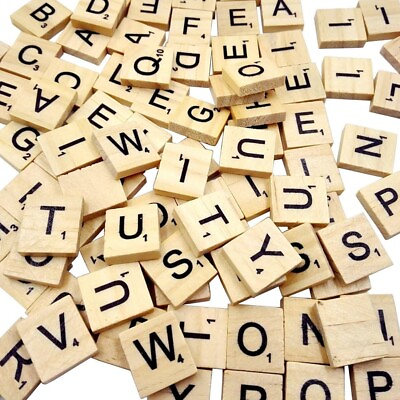 #ad 500 Pcs Wood Scrabble Tiles Letters 5 Complete Sets of $17.99