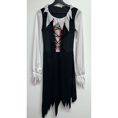 #ad CostumesUSA Girls Pirate Halloween Costume Dress Size XL Black Lace Up Detail $14.99