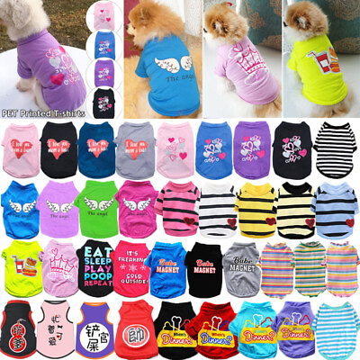 #ad Various Pet Puppy Small Dog Cat Pet Clothes Dress Vest T Shirt Apparel Clothes $6.89