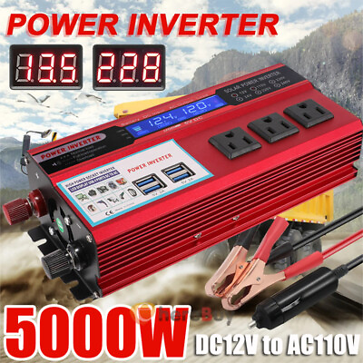 #ad Pure Sine Wave Inverter Power Inverter 6000W DC24V to AC110V Inverter LCD $48.77