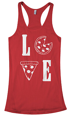#ad Love Pizza Women#x27;s Racerback Tank Top Funny Pizza Lover Gift $16.50