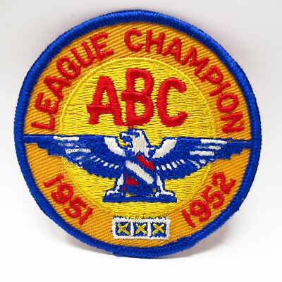 #ad League Champion Bowling Eagle w Shield Emblem Vintage Patch 1951 to 1952 $4.95