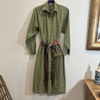#ad Rhode Resort Laura Point Collar Cotton Shirtdress Small Romantic Modest $55.00