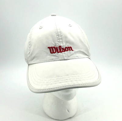 #ad Wilson White Classic Red Logo Tennis Cap One Size Hat Wicking Sweatband Adjusts $7.99