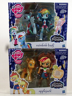 #ad My Little Pony Elements of Friendship RAINBOW DASH amp; APPLEJACK Set of 2 B7701 $49.99