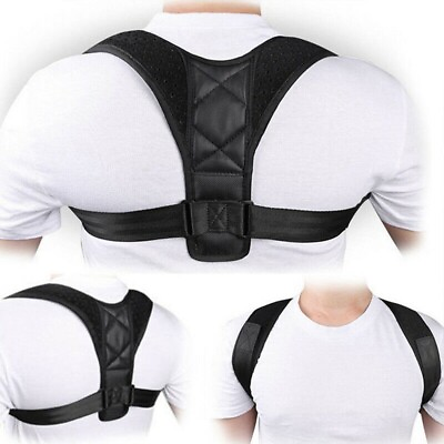 #ad Posture Corrector Support Back Shoulder Pro Brace Belt Adjustable Corset Adults $16.91