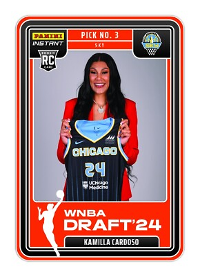 #ad 23 24 Panini Instant WNBA DRAFT NIGHT #3 KAMILLA CARDOSO CHICAGO SKY RC PRESALE $7.98