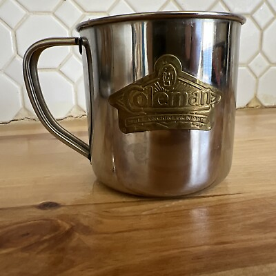 #ad Vintage Coleman The Sunshine of the Night Stainless Cup Metal Camping Mug 3quot;H $24.99
