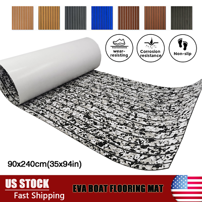 #ad EVA Foam Boat Decking Sheet Mat Faux Teak Marine Yacht Flooring Nonslip Carpet $45.99