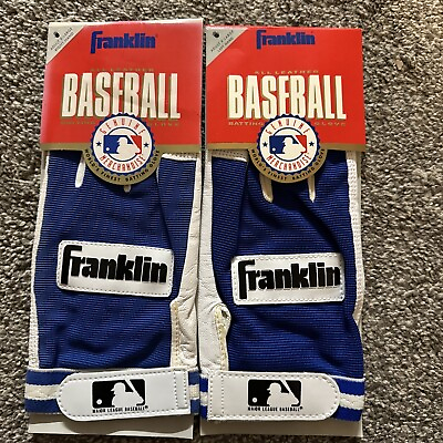 #ad Franklin MLB Batting Gloves Pair Blue White Vintage NOS NEW X Large XL Baseball $24.99