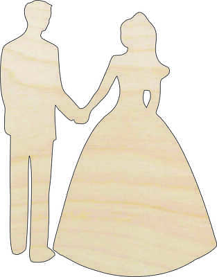 #ad Couple Wedding Laser Cut Out Unfinished Wood Craft Shape WDG13 $61.29