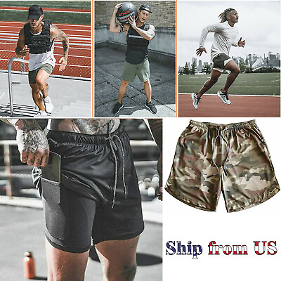 #ad Man#x27;s Sports Training Running Bodybuilding Workout Fitness Shorts Gym Pants $14.59