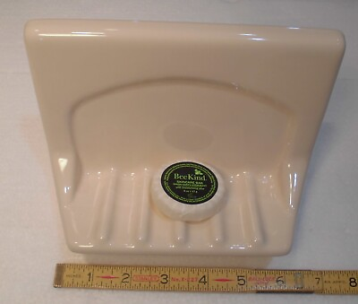 #ad Glossy Bone Almond: Ceramic Soap Dish for tub or shower Mint New Stock $27.55