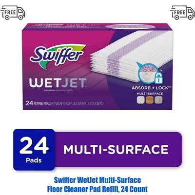 #ad Swiffer WetJet Multi Surface Floor Cleaner Pad Refill 24 Count $13.64