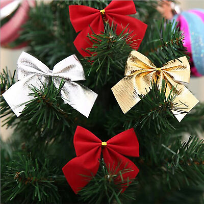 #ad 12pcs Christmas Decorations No Odor Vibrant Color Butterfly Bow knot Christmas $7.99