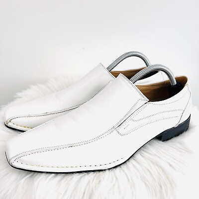 #ad AMALI White Classic Slip On Square Toe Loafers Dress Shoes Mens Size 9 $12.60