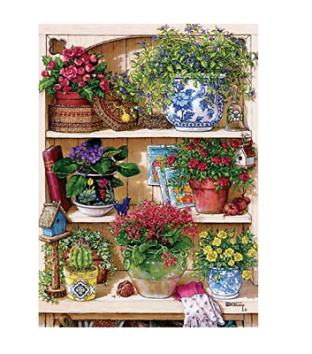 #ad NO BOX CobbleHill JIGSAW PUZZLE. 500 PIECES. FLOWER CUPBOARD. 19.25 X 26.6 $12.75
