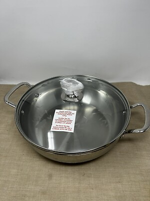 #ad Princess House Stainless Steel Nonstick 5 Qt. Braiser With Glass Lid #6622 $149.99