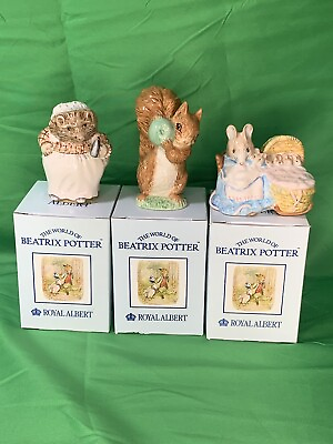 #ad The World Of BEATRIX POTTER Royal Albert Figurines lot Of 3 Original Boxes $119.99