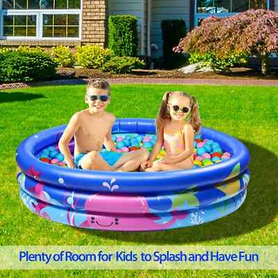 #ad inflatable kids pool sea creature design multifunction 48x12 inches $21.99
