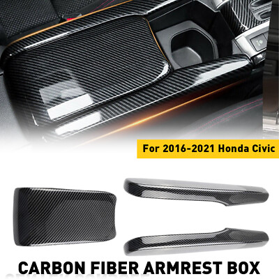 #ad For 2016 2020 Civic 21 Honda Cover Center Carbon Fiber Style Armrest Box Console $26.67