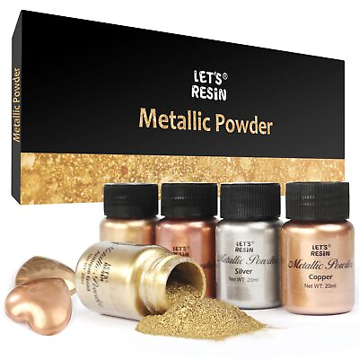#ad Metallic Pigment Powder 5 Colors Fine Resin Pigment Powder Each Bottle 20ml... $21.96