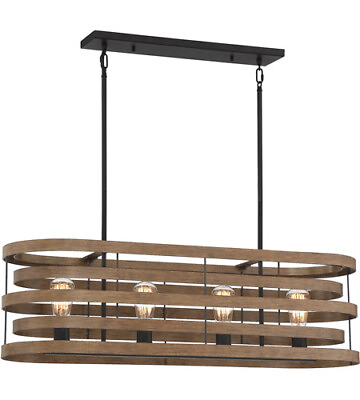#ad Savoy House 1 2965 4 36 Blaine 4 Light 38 inch Natural Walnut with Black Linear $564.00