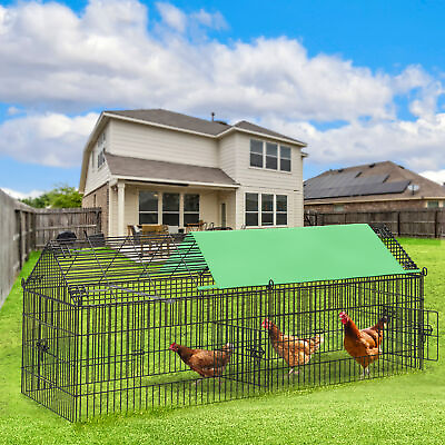 #ad Large Metal Chicken Coop Hen Run House Spire Walk in Cage 72quot;x29.5quot;x29.5quot;Poultry $54.23