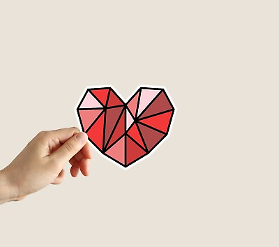 #ad Geometric Heart Sticker Love Sticker Water Bottle Laptop Car Notebook Sticker $3.25