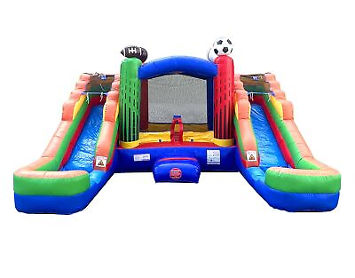 #ad Commercial Inflatable Bounce House Sports Double Water Slide Combo NO Blower $1299.99