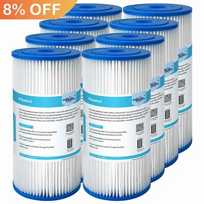 #ad 10quot; x 4.5quot; for Big Blue Whole House Sediment Pleated Water Filter 5 20 50 Micron $15.63