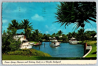 #ad Florida Ocean Going Pleasure amp; Fishing Boats Vintage Postcard 4x6 Posted $6.99
