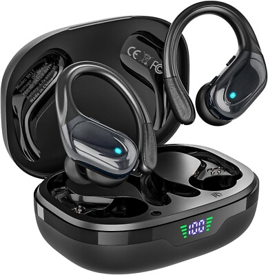 #ad Bluetooth 5.3 Headset TWS Wireless Earphones Earbuds Stereo Headphones Ear Hook $56.00
