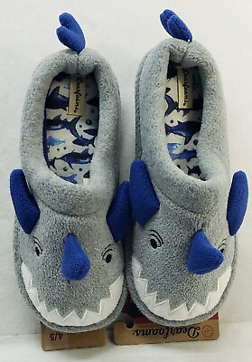 #ad Dearfoams Memory Foam Kids#x27; Shark Slippers Size 4 5 New $10.50