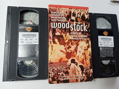 #ad Woodstock: Three Days of Peace Music VHS 1999 2 Tape Set $4.92