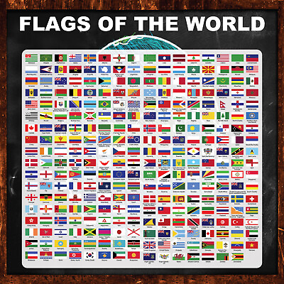 #ad Flags of the World Classroom Reference Chart National Poster Poster 12x12 $11.99