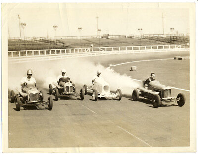 #ad 1936 Madison Square Garden Midget racing photo Miller Hartley Nalon Schneider $275.00