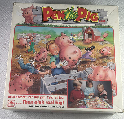 #ad Vintage Pen The Pig Board Game 1990 Golden Kids Build A Fence 100% Complete READ $21.25